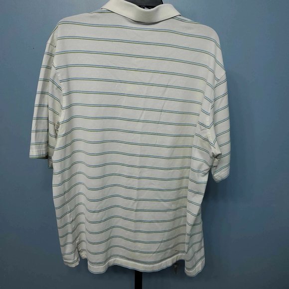 4/$10 Fairway & Greene Mens White Stripped T-Shirt |Size: XL - Picture 2 of 5